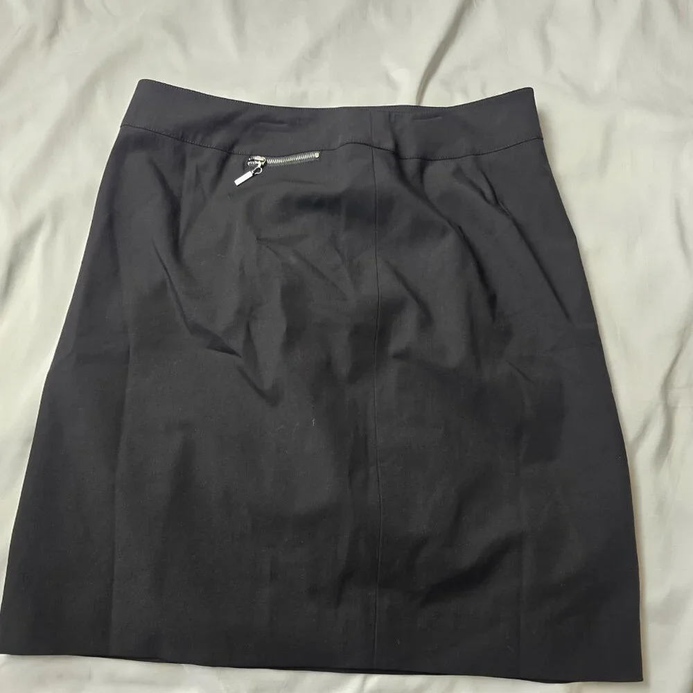 Worth Black Wool Blend Pencil Skirt - Picture 3 of 4